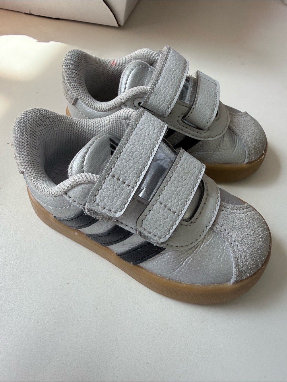 Adidas Court SILVER Velcro Baby Sneakers